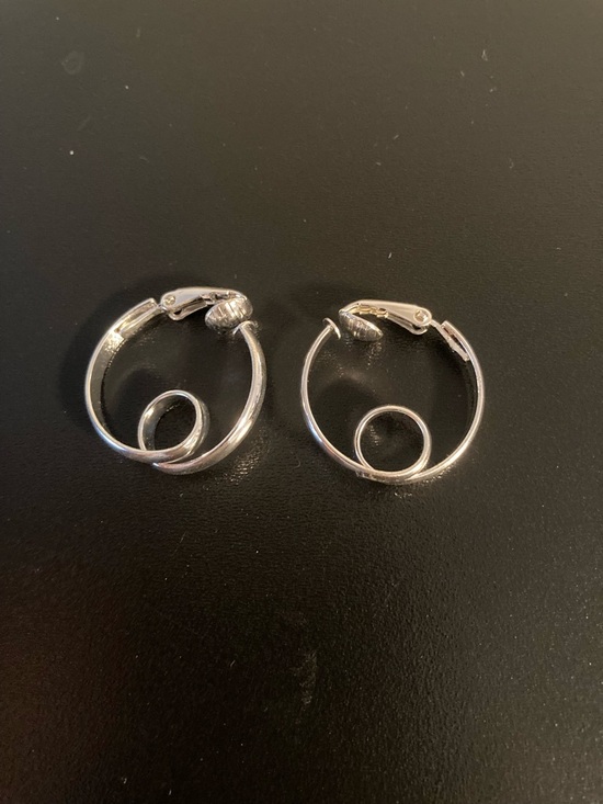 Jewelry - Silver Spiral Hoop Earrings - Women Jewelry clip-on